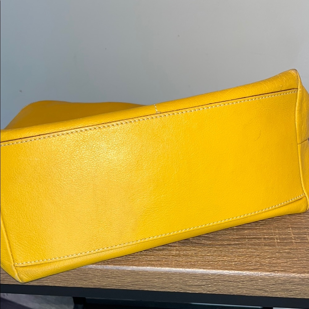 Dooney & Bourke Yellow Leather Tote Bag - Picture 13 of 13